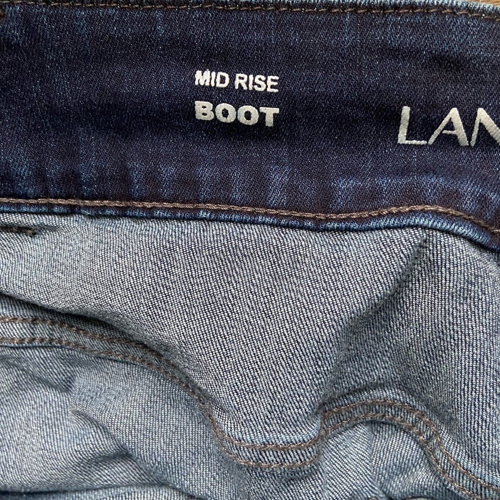 Lane Bryant Boot Cut Jeans Size 26 Cropped Raw Hem Mid Rise Stretch Color Blue - Picture 8 of 9